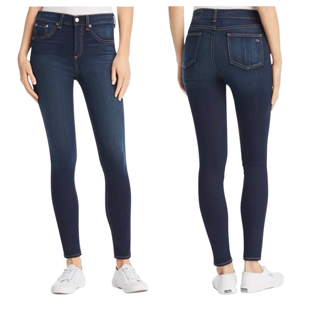RAG & BONE High Rise Ankle Skinny Jean Bedford Dark Wash Indigo 27